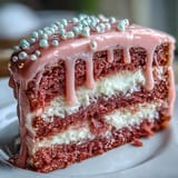 Blush-pink bridal shower cake featuring delicate rosé flavor and rich frosting.