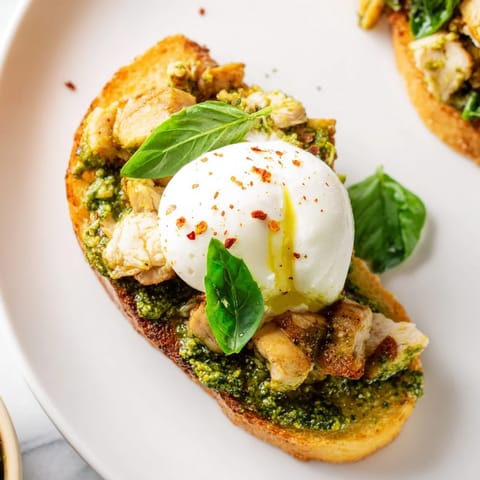 Pesto Chicken Burrata Toast