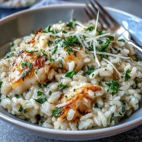 Flaky smoked haddock risotto simmered with Arborio rice, leeks, and Parmesan, finished with bright lemon zest.