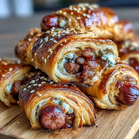 Bite-sized hot dogs wrapped in golden crescent roll dough, perfect for game day snacks and kid-friendly parties.