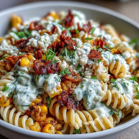 Elote Pasta Salad Cotija Chili