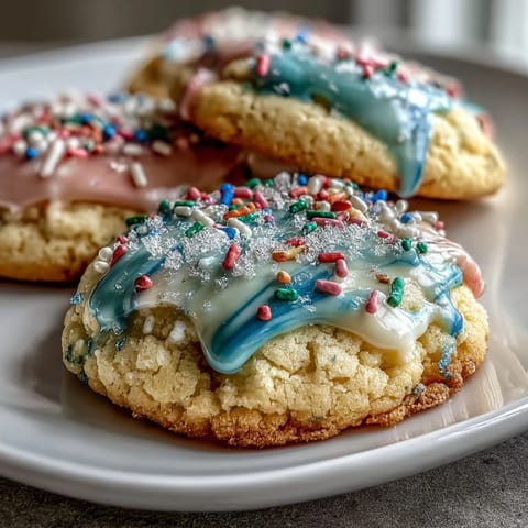 Vibrant lemon sugar cookies with pastel glaze, perfect for spring gatherings and celebrations.