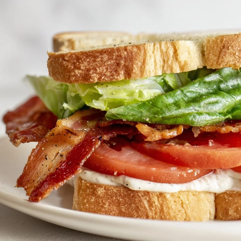 Imagine the satisfying crunch: a perfectly constructed BLT sandwich, ready to enjoy.