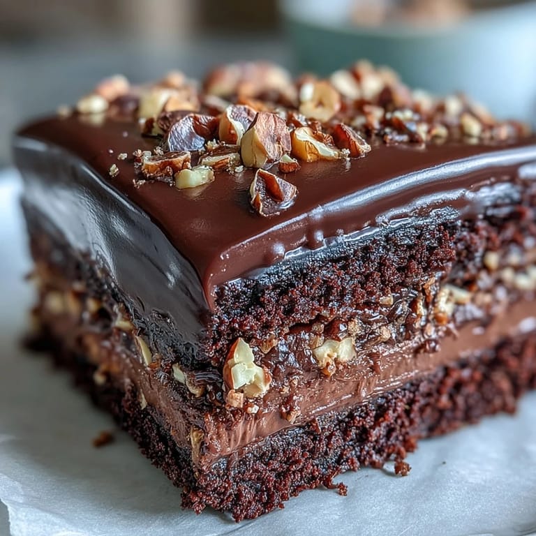 A slice of Chocolate Celebration Cake on a dessert plate beside fresh berries and espresso, ready for a sweet celebration.