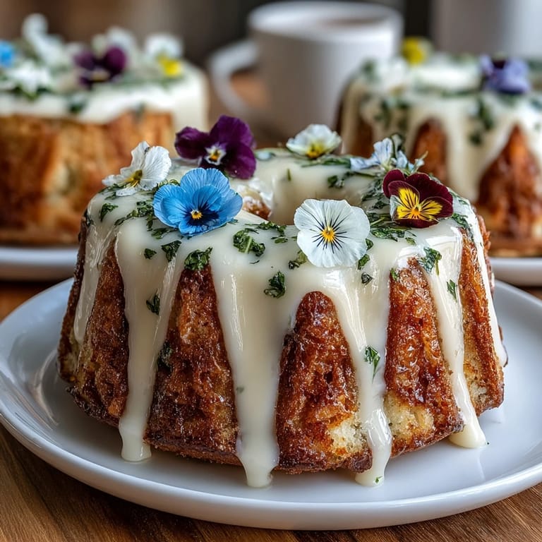 Light vanilla cake decorated with pressed edible flowers, perfect for spring celebrations and garden parties.