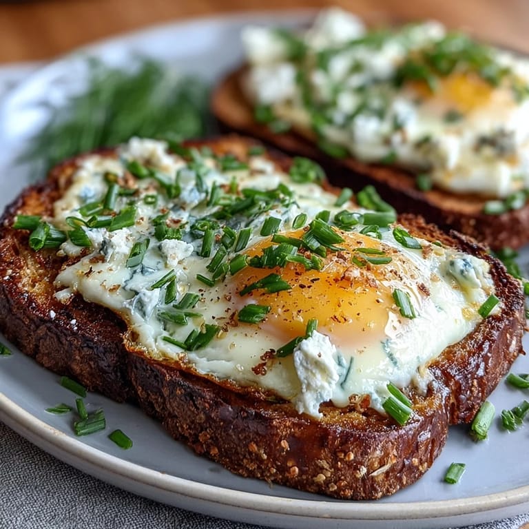 Golden toasted bread topped with soft scrambled eggs, blanched asparagus spears, and a sprinkle of chives—perfect for brunch.