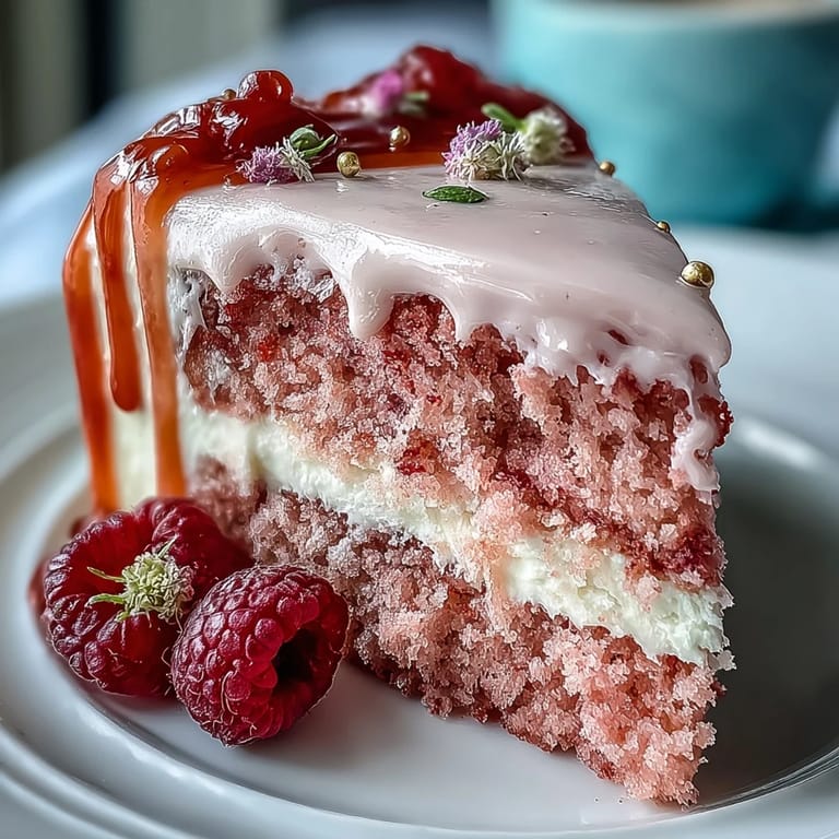 Stunning Rosé Velvet Cake ready for a bridal shower with shimmering gold accents.