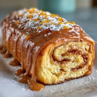 Soft orange rolls with orange cream cheese frosting, golden and swirled with citrus filling, topped with creamy frosting.