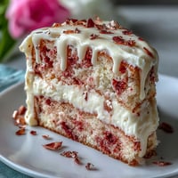 Elegant pink Bridal Shower Rosé Velvet Cake cascades with shimmering gold.